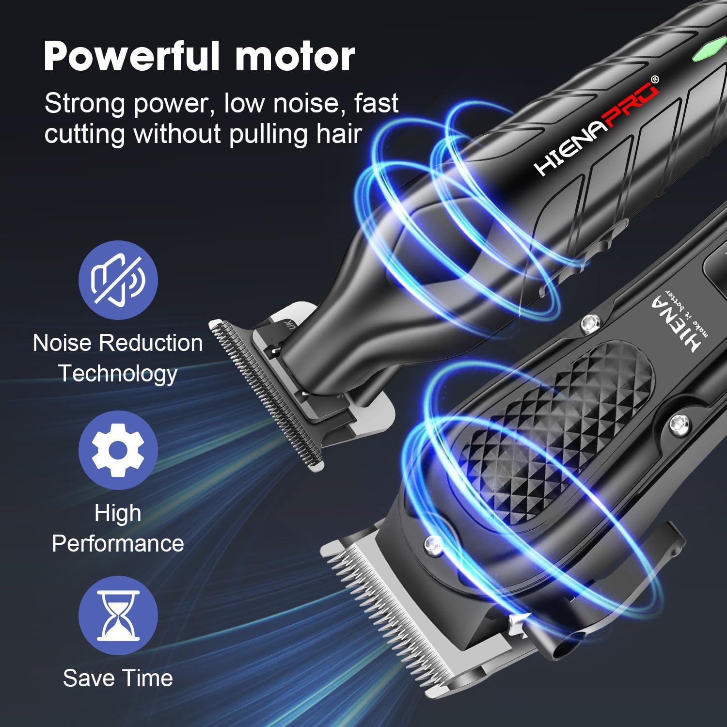 HIENA Tondeuse 1200mAh High Power Elektrische Tondeuse Set Professionele Kapper Haar Snijmachine Draadloze Tondeuse