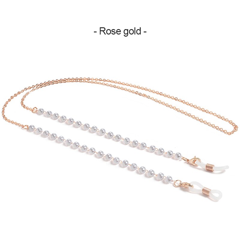 1Pcs Imitatie Parel Glazen Ketting Masker Lanyard Ketting Zonnebril Zonnebril Snoeren Casual Parel Kralen Glazen Ketting: 02