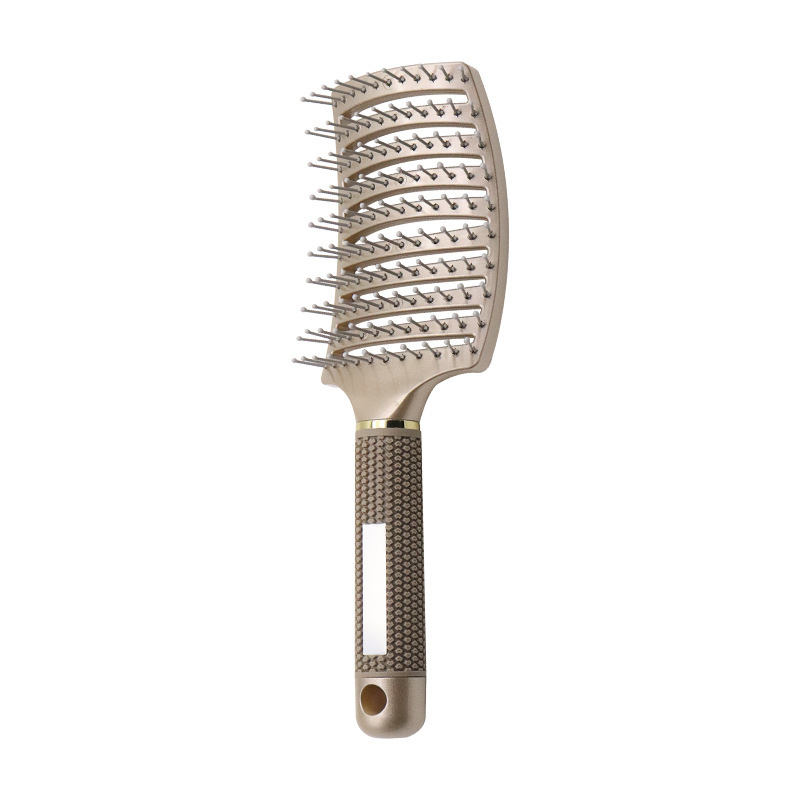 Professionele Arc Geventileerde Styling Varkenshaar Borstel Voor Vrouwen En Mannen Ontwarren Paddle Brush Voor Nat En Droog Krullend haar: Nylon Gold