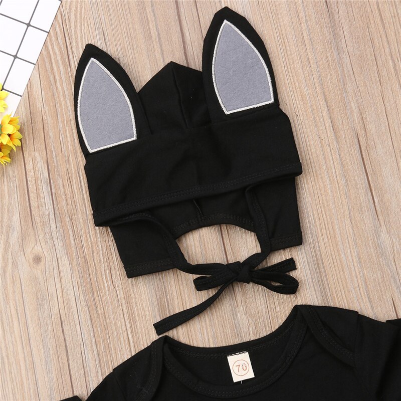 Halloween tøj flagermus romper outfits nyfødt baby dreng drenge tøj cosplay kostume tøj 2 stk outfits