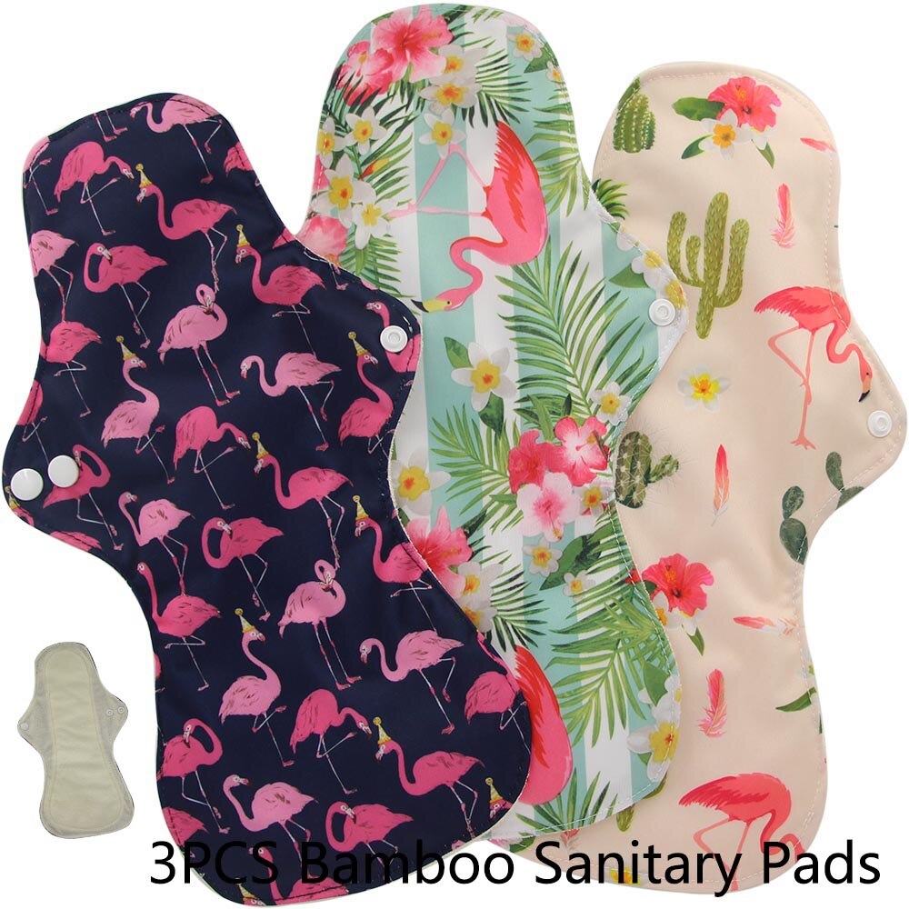 Compresas menstruales de carbón de bambú reutilizables, compresas sanitarias de flujo pesado, lavables, para uso nocturno, Extra grandes, 2 uds.: 455053