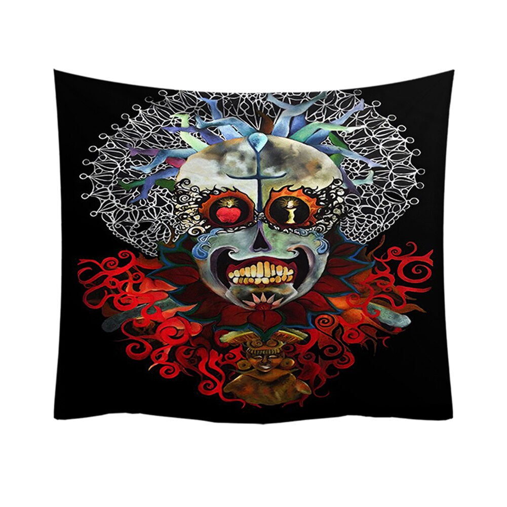 Wall Tapestry, Skull Print Household Wall Tapestry Halloween Wall Hanging Carpet Decorative Cloth: 7