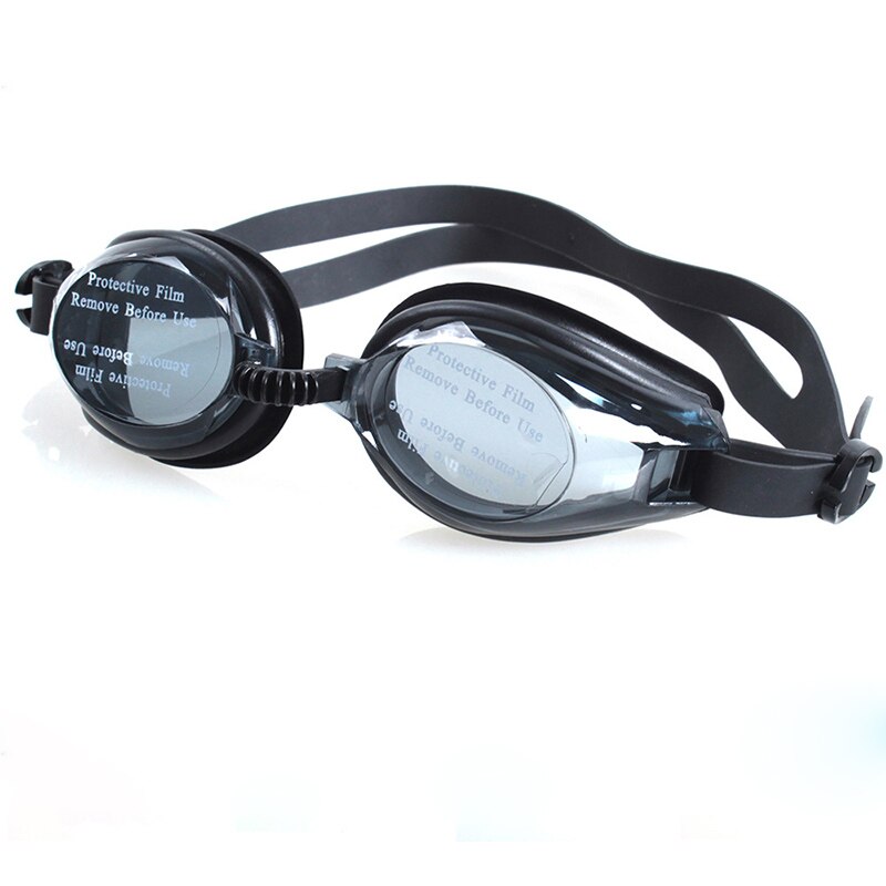 Adjustable Goggles Swimming Glasses Anti-Fog Protect Children Waterproof Silicone Mirrored Swim Eyewear: Black