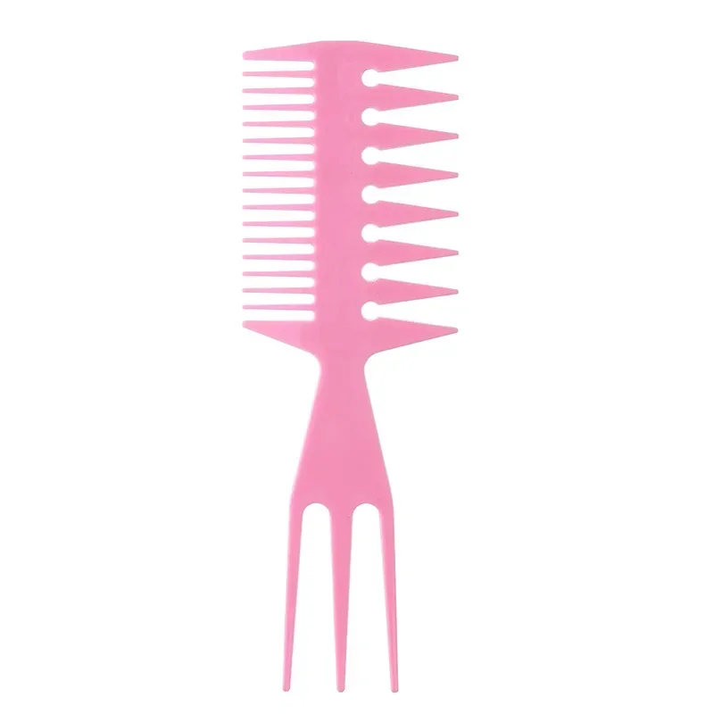 Double Side Tooth Combs Fish Bone Shape Hair Brush Barber Hair Dyeing Cutting Coloring Brush Man Hairstyling Tool: Dark purple