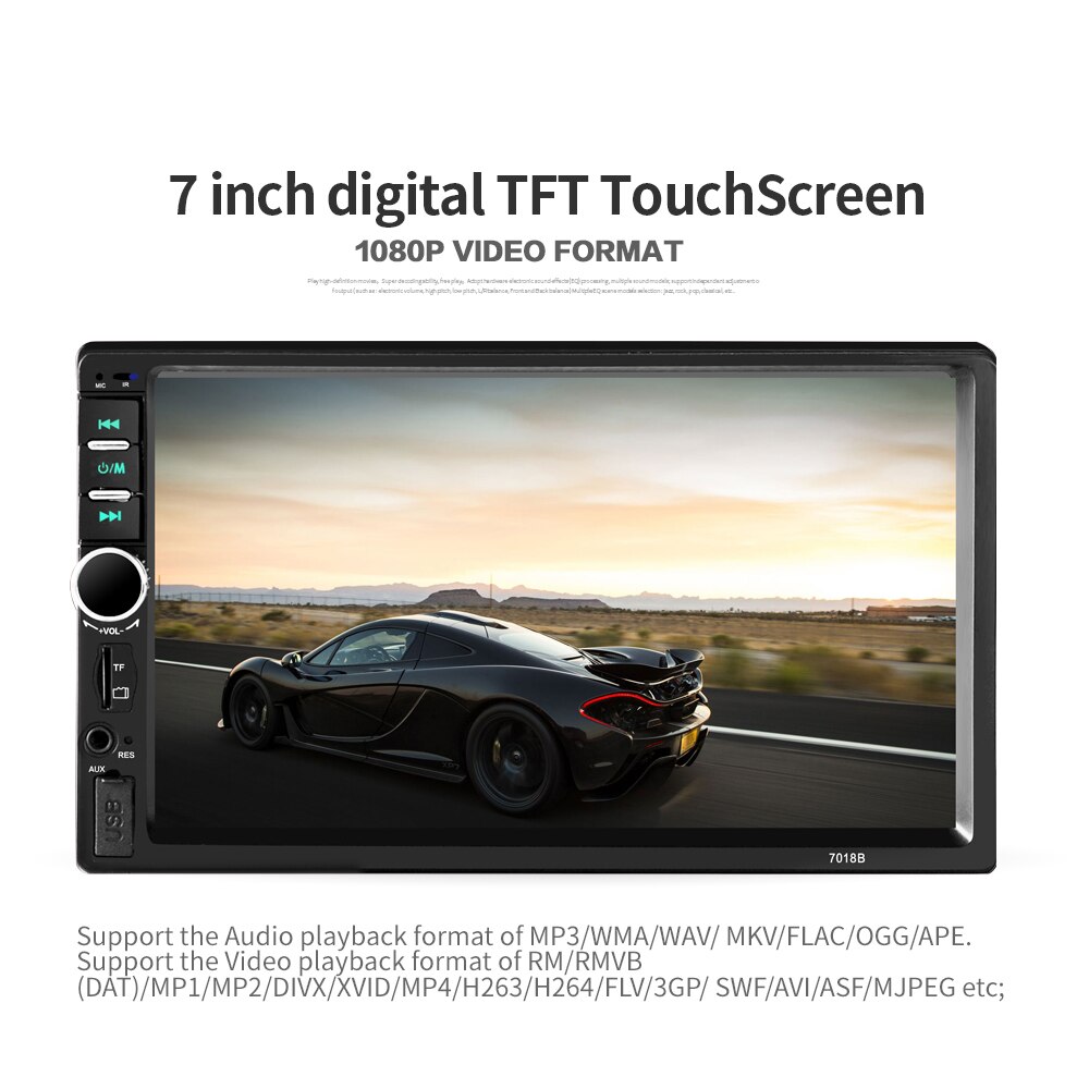 DeckYard 7018B Double 2 Din Car Video Player 7 inch Touch Screen Multimedia player MP5 Player USB FM Bluetooth Car MP5 Player