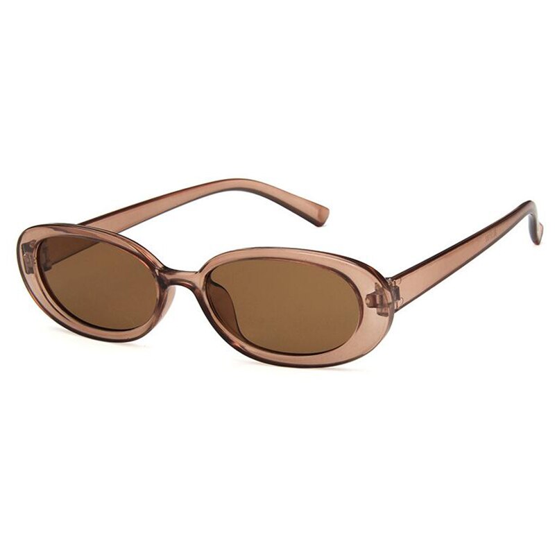 Retro ovale solbriller damemærke vintage hip hop lille stel solbriller gennemsigtige sorte røde  uv400 oculos: Teramme te