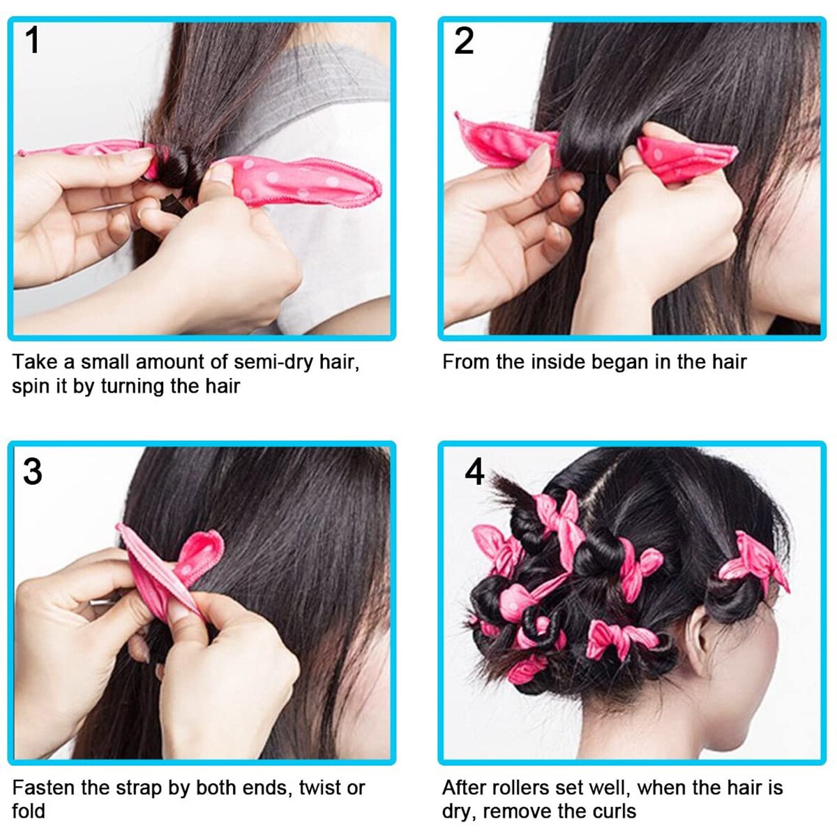 20pz bigodini magici bigodini morbidi fai da te strumenti per lo messa in piega della cura dei capelli spugna flessibile cuscino in schiuma per dormire rulli per capelli