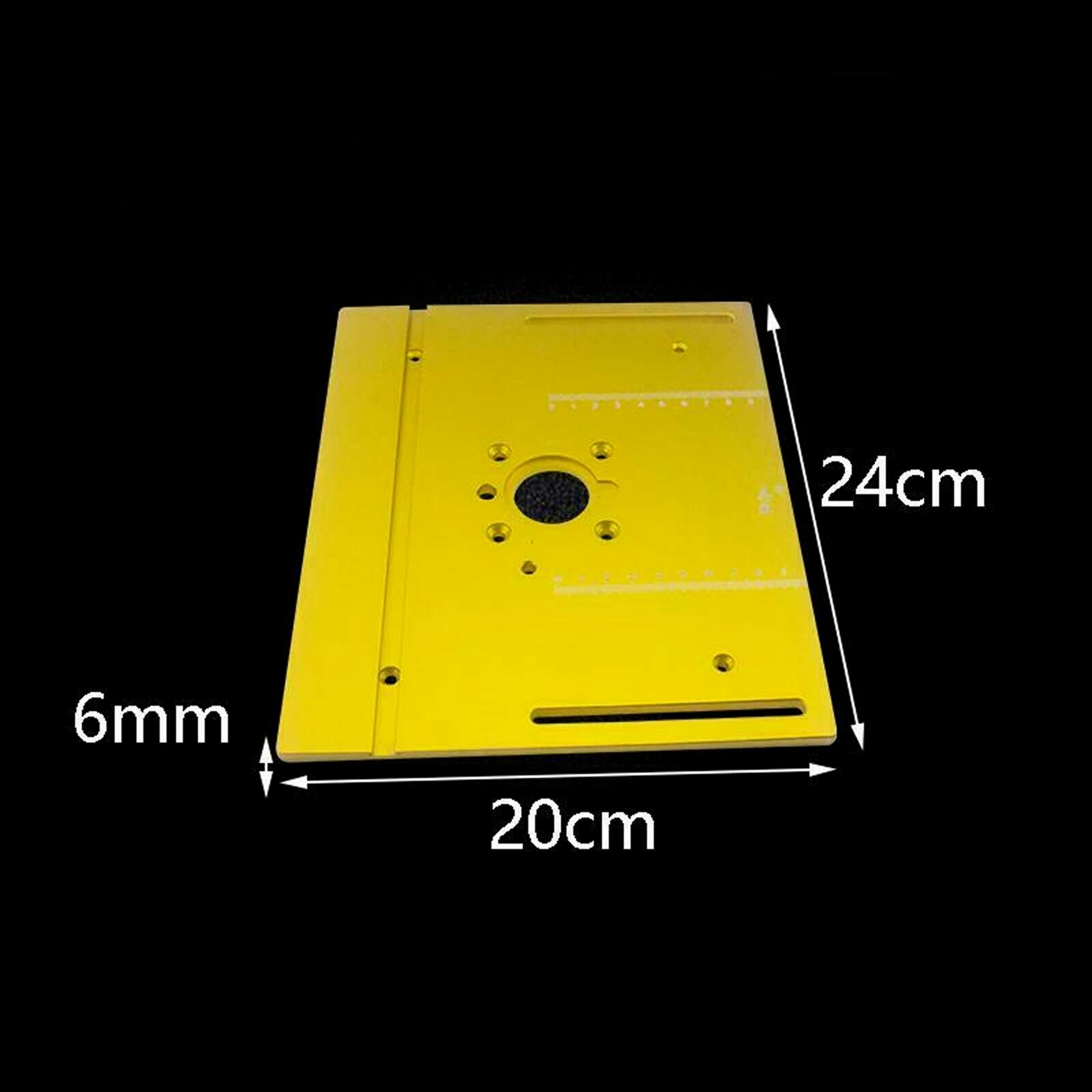 Aluminum Router Table Insert Plate Woodworking Benches Saw Miter Gauge Sliding Brackets Table Panel Saw Machinery 240x200x6mm: B--Yellow