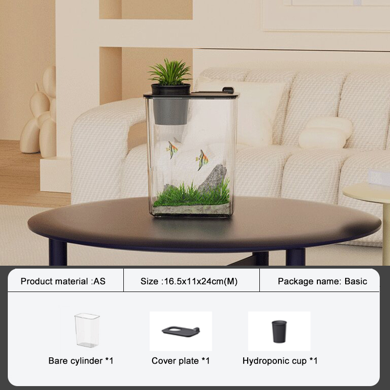 Acquari trasparenti in acrilico Plexiglass resistente agli urti Soggiorno su piccola scala Paesaggio Serbatoio ecologico Acquari e acquari: giallo