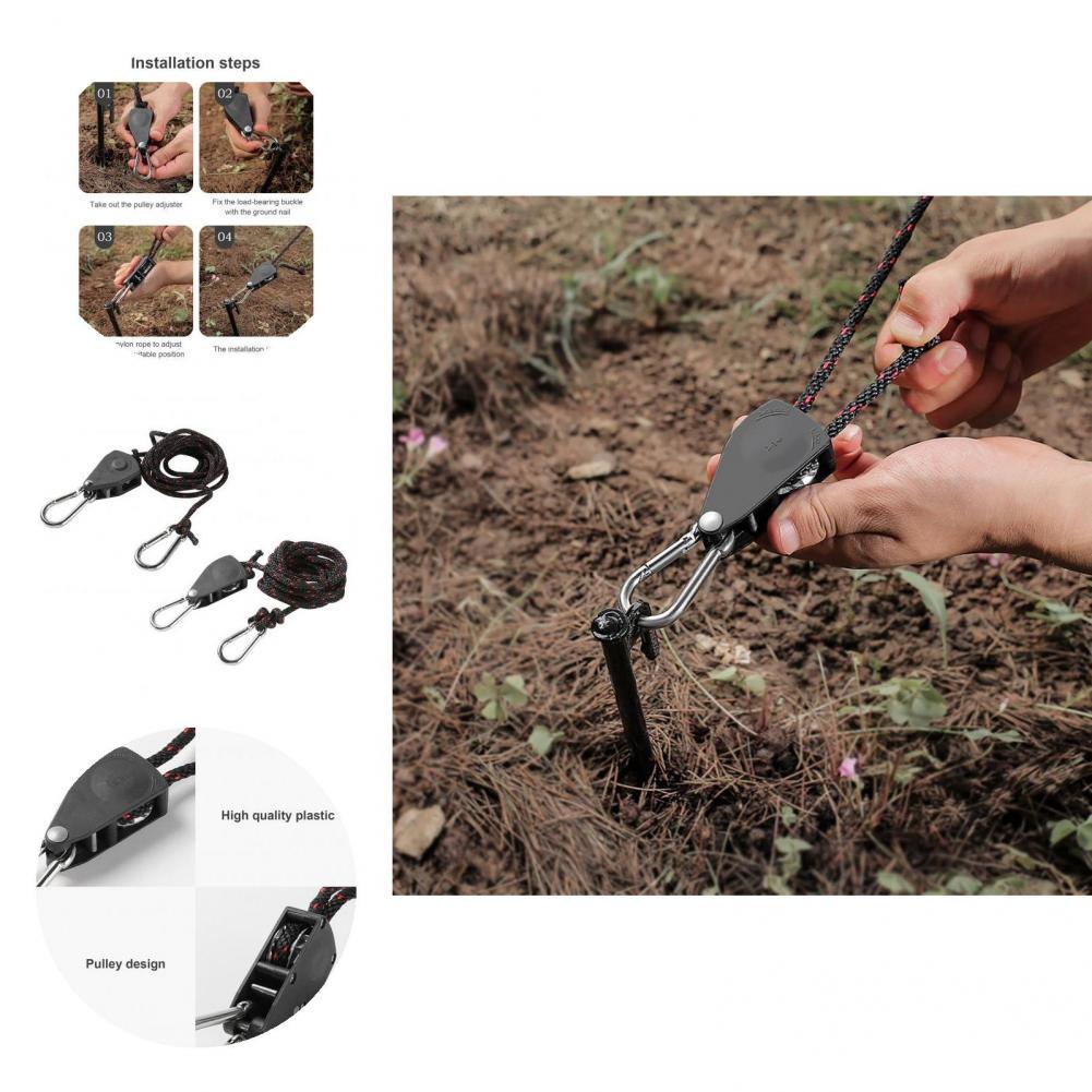 Sturdy Pulley Wheel Solid Adjustable Lightweight Pulley Sling Lifting Rope Hook Ratchet Load