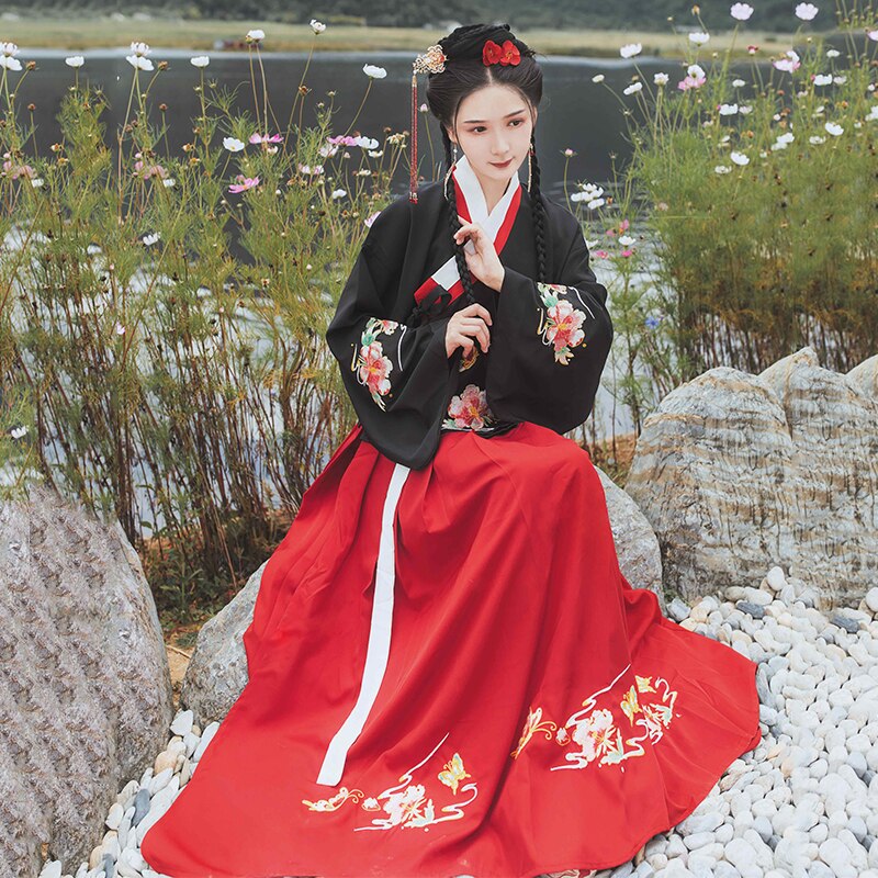 Chinese Hanfu-jurk voor vrouwen, oud Chinees traditioneel kostuum