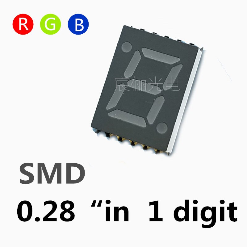 20pcs RED/GREEN/BLUE 7 Segment SMD LED Display 0.28 inches 1 Bit smd Digital Tube Nixie tube Plastic Metal Display