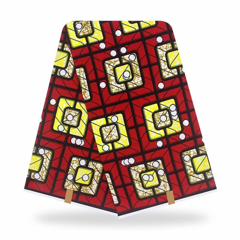 Seneste originale ægte afrikansk voks 100%  bomuldsstoffer stof med afrikansk vokstryk 6 yards til syning  y20702-6: Som billede 12