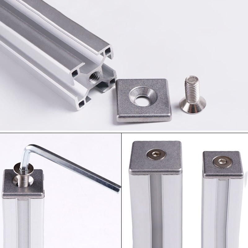 Aluminium Profiel End Cap Cover Plaat Met Enkele Of Dubbele Gaten Voor 2040 3030 3060 4040 4080 6060 8080 eu Aluminium Profiel
