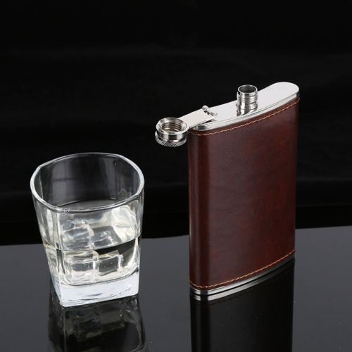 Petaca de bebida de bolsillo de acero inoxidable, Petaca para Whisky con grabado de Alcohol, de acero