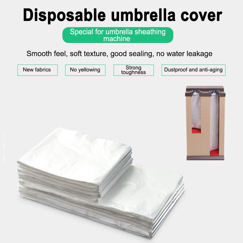 100pcs Umbrella Cover Transparent Disposable Waterproof Dustproof Anti Dirty Durable Solid Hotel Shop Leakproof Bag Practical