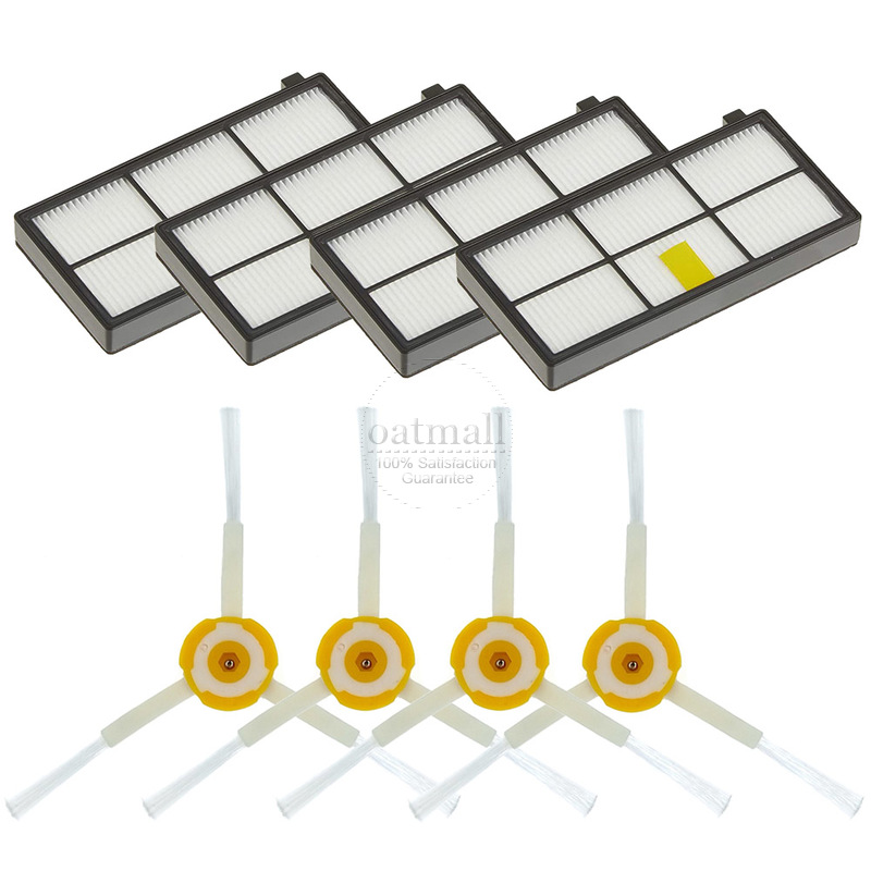 Para iRobot Roomba 960 900 891 800 Series accesorios repuestos Kit de reposición de aspiradora Cepillo Lateral de goma filtro HEPA: Verde