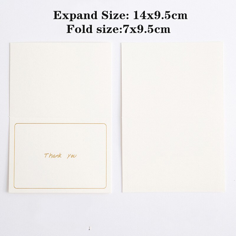 10pcs Handwriting White Simple Party Foldable Greeting Card Thank you Best Whises For You Leave a Message Letter Paper Cards: Thank you