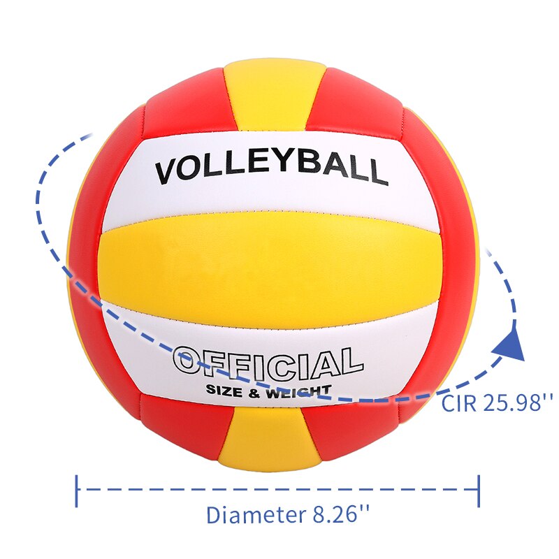 Bola de voleibol suave para estudiantes y adultos, Bola de entrenamiento práctica uso interior y exterior, partido deportivo, competición, talla oficial 5: BHH