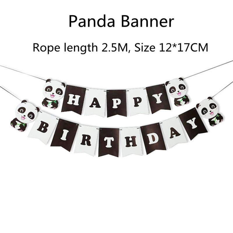 Panda Birthday Balloon Panda Banner Helium Foil Star Number Balloons Birthday Party Decoration Kids Animals Figures Aluminum: Banner-HP-Panda