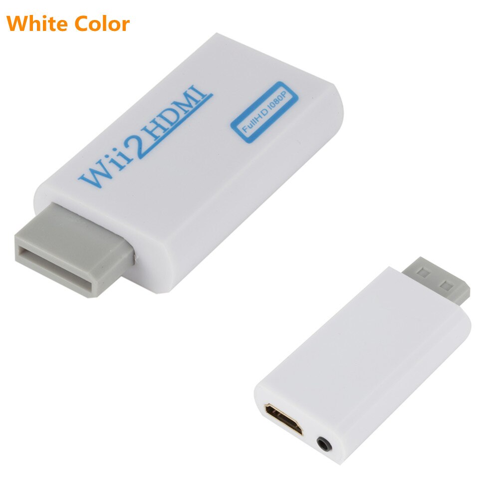 Wii z wejściem HDMI konwerter Adapter Wii2HDMI-compatible konwerter Full HD 1080P Audio 3.5mm dla PC Monitor HDTV wyświetlacz: WHITE