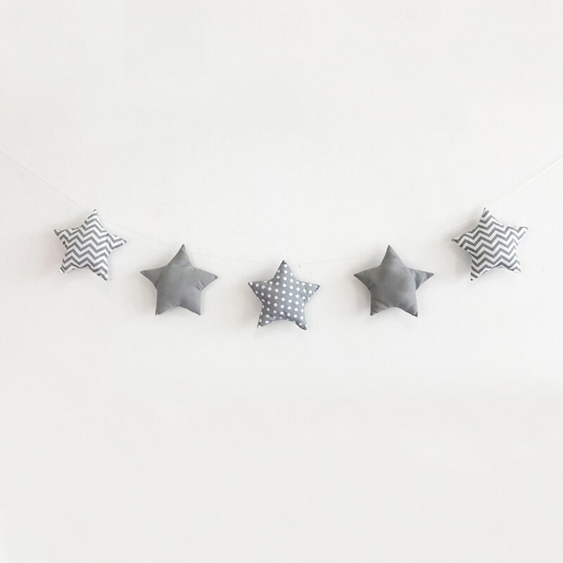 Guirnalda nórdica de estrellas y luna para decoración de pared, cartel de , alfombra de cama, banderines para Baby Shower, adorno colgante para habitación de niños, accesorios para fotos: G