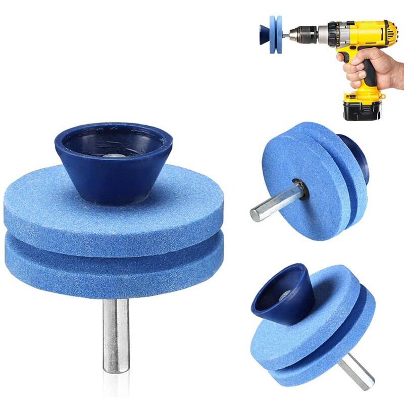 Universal Wear Resistant Lawn Mower Blade Sharpener, Double Layer Corundum Lawn Mower Blade Sharpener 3PACK