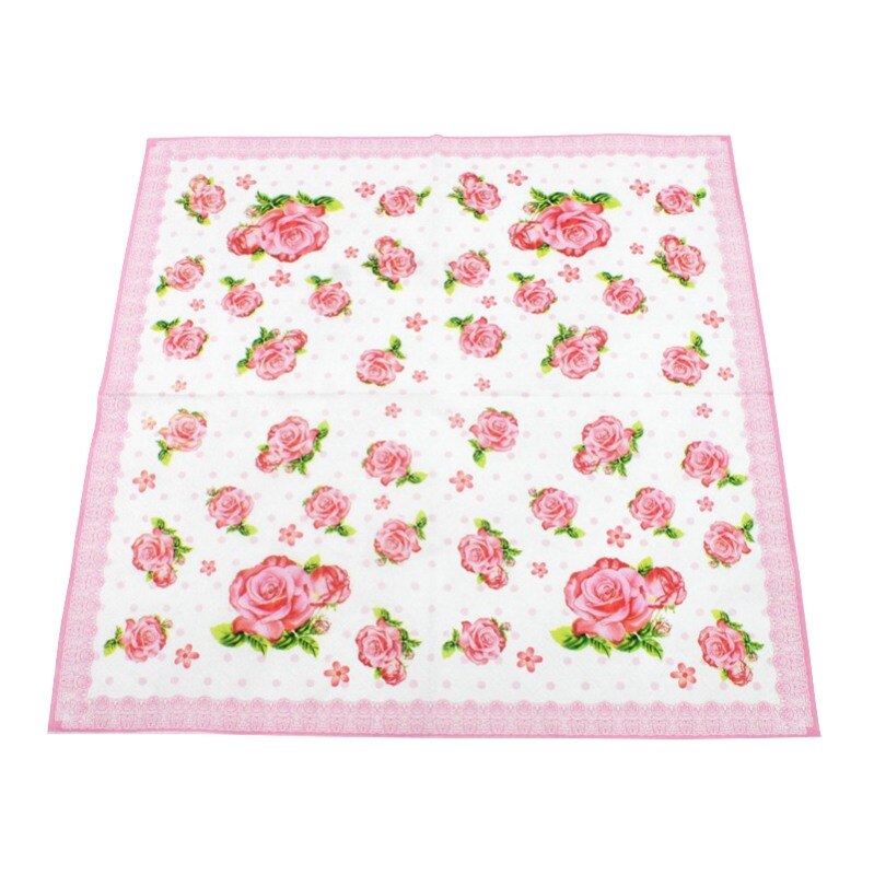 20 sztuk nadruk kwiat papierowe serwetki tkanki na ślub i strona bibuła ozdobna tkanina Decoupage serwetka 33cm * 33cm 1 paczka/partia