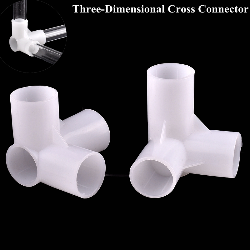2~10Pcs 12~25mm Cross 3D Three-Dimensional Connector Watering Irrigation Water Pipe 4-Way Joint Garden DIY Shelf Tube Fittings