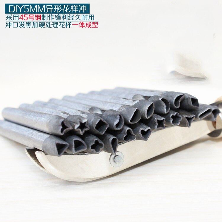Multi shape 5mm leather hole punch craft tool DIY leather craft special shape tool set 1pc
