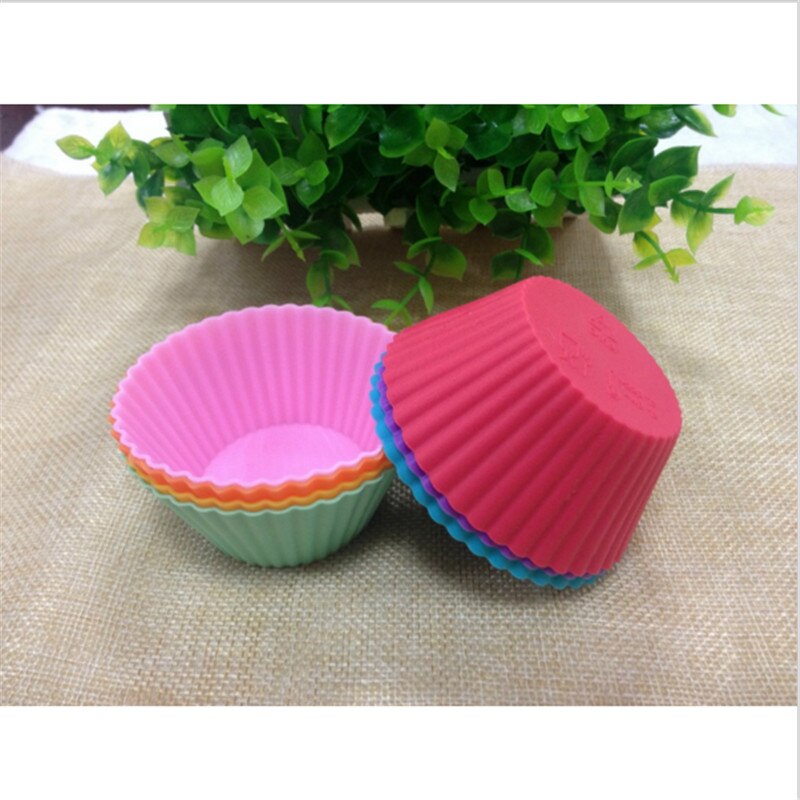 6 Pcs Cup Cake Liners Mold Ronde Vorm Siliconen Vormpjes Cake Pan Vorm Te Bakvorm Bakvormen Maker Mold lade Bakken Tools