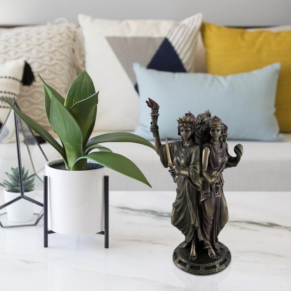 Three Goddesses Resin Statue Ancient Greek Religious Crafts Decoration Three-faced God Sculpture Ornaments Zen Decor Figure