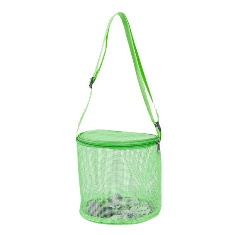 Colorful Storage Mesh Bag for Beach Toy Collection Outdoor Sand Play Toy Bath Shoulder Bag Kids Girls Beach Accessories: Green