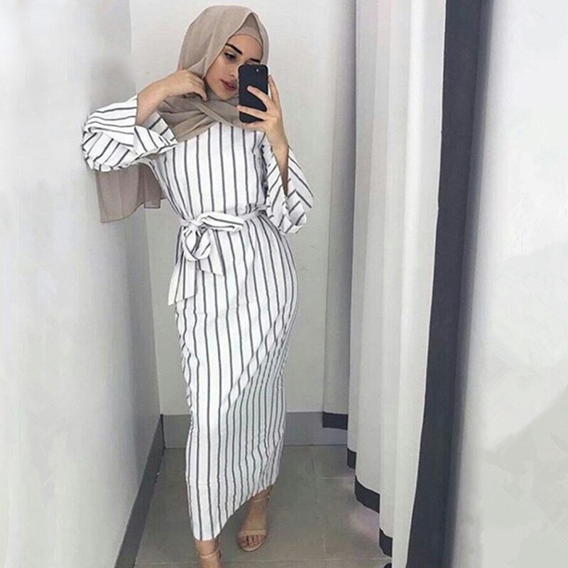 Femmes bande musulmane longue Maxi Hijab Robe arabe dubaï Abaya Robe robes Kimono Jubah Ramadan arabe vêtements islamiques