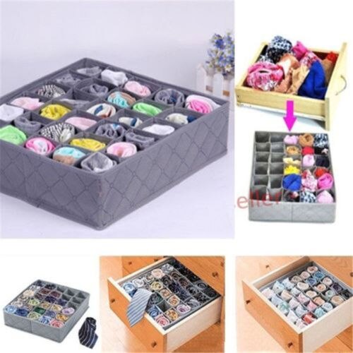 Limite 100 boîte de rangement 30 cellules pliable vêtements tiroir organisateur pochette charbon sous-vêtements chaussettes tiroir organisateur Case conteneur