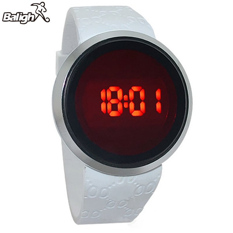 Mode Siliconen Sport Polshorloge Waterdicht Heren Horloge LED Touch Screen Datum Ronde Touch Screen LED Horloge