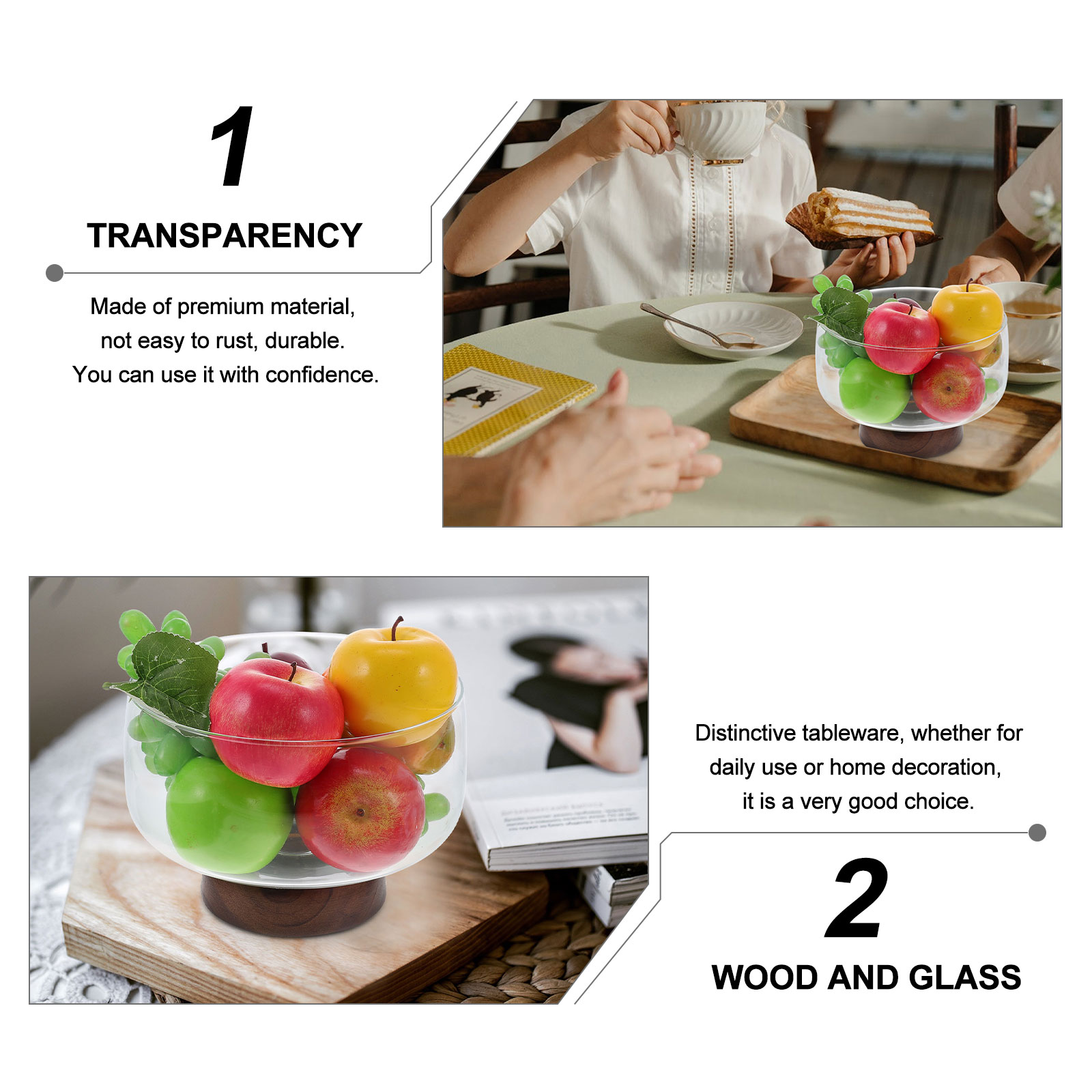 Household Fruit Container Multi-function Snack Bowl Transparent Snack Container Snack Accessory