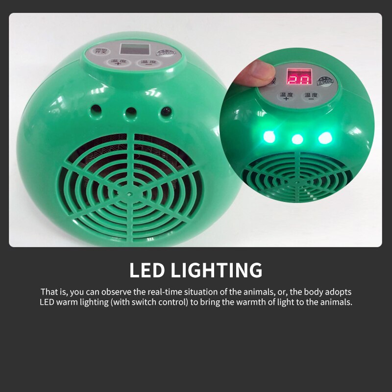Lámpara de calefacción LED para animales, luz cálida, multifuncional, antiflameado, portátil, automática, con luz LED para granja de aves de corral, perros y Mascotas