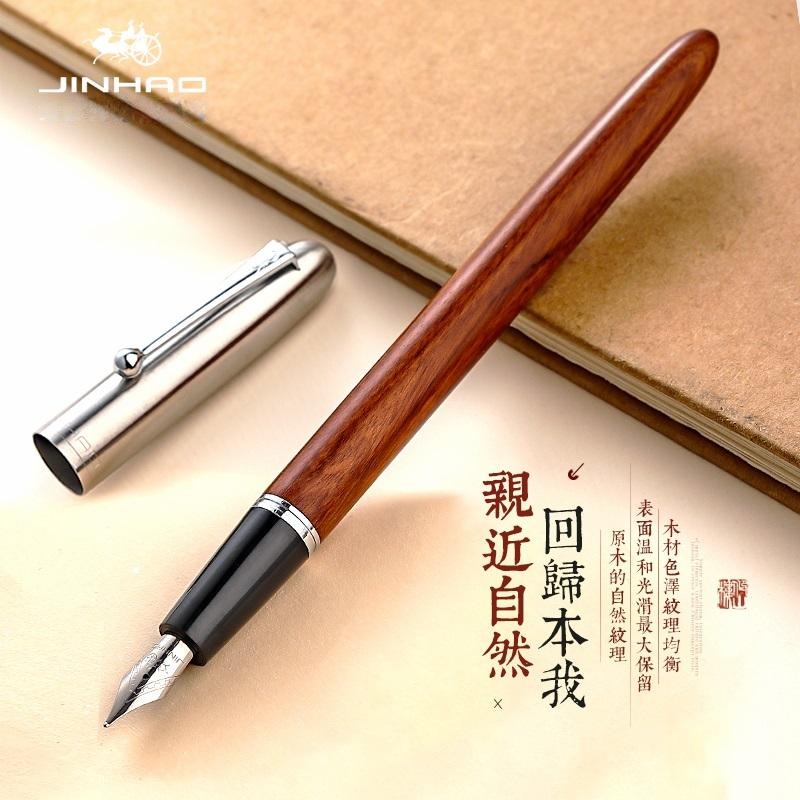 Jinhao 51A Wooded Fountain Pen Luxury Calligraphy Ink Pens EF/F Nib Writing School Office Supplies Stationery