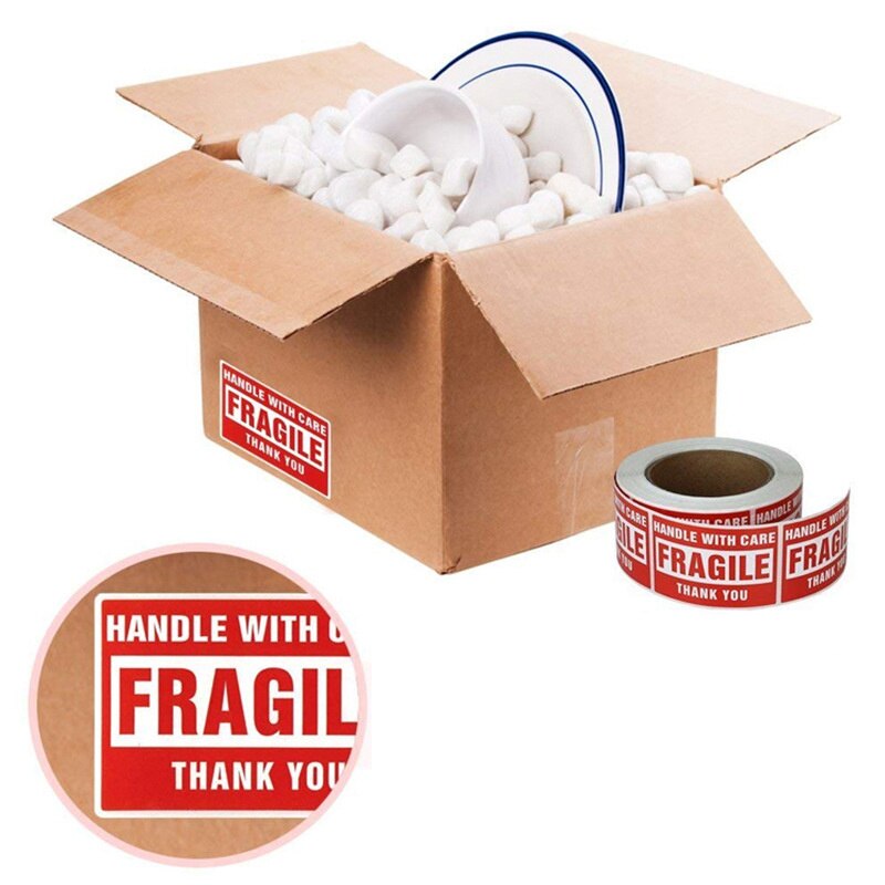 Étiquettes autocollantes anglais fragiles, 1000/500/250 pièces, articles à manipuler avec soin, avertissement, fournitures de bricolage