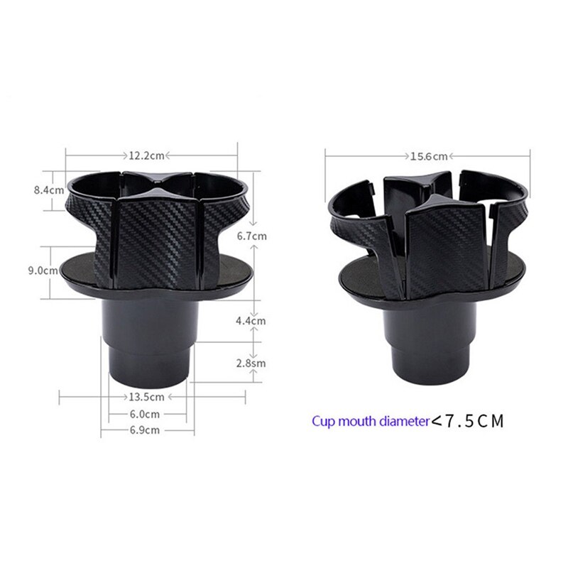 Bil mittkonsol dubbel mugghållare expander , 2 in 1 multifunktionell 2 cup mount extender, unik läskburk flaska st