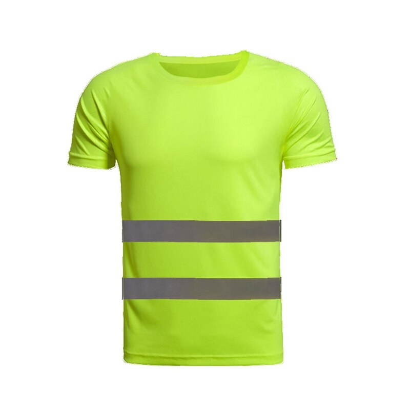 Fluorescent Reflective Safety T-Shirt Summer Short Sleeve High Visibility Tees Safe Breathable Work T-Shirt for Construction Sit