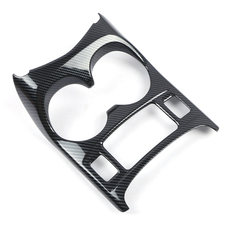 Chrome For Nissan Qashqai J11 ABS Carbon Look Water Cup Holder Cover Frame Trim accessories