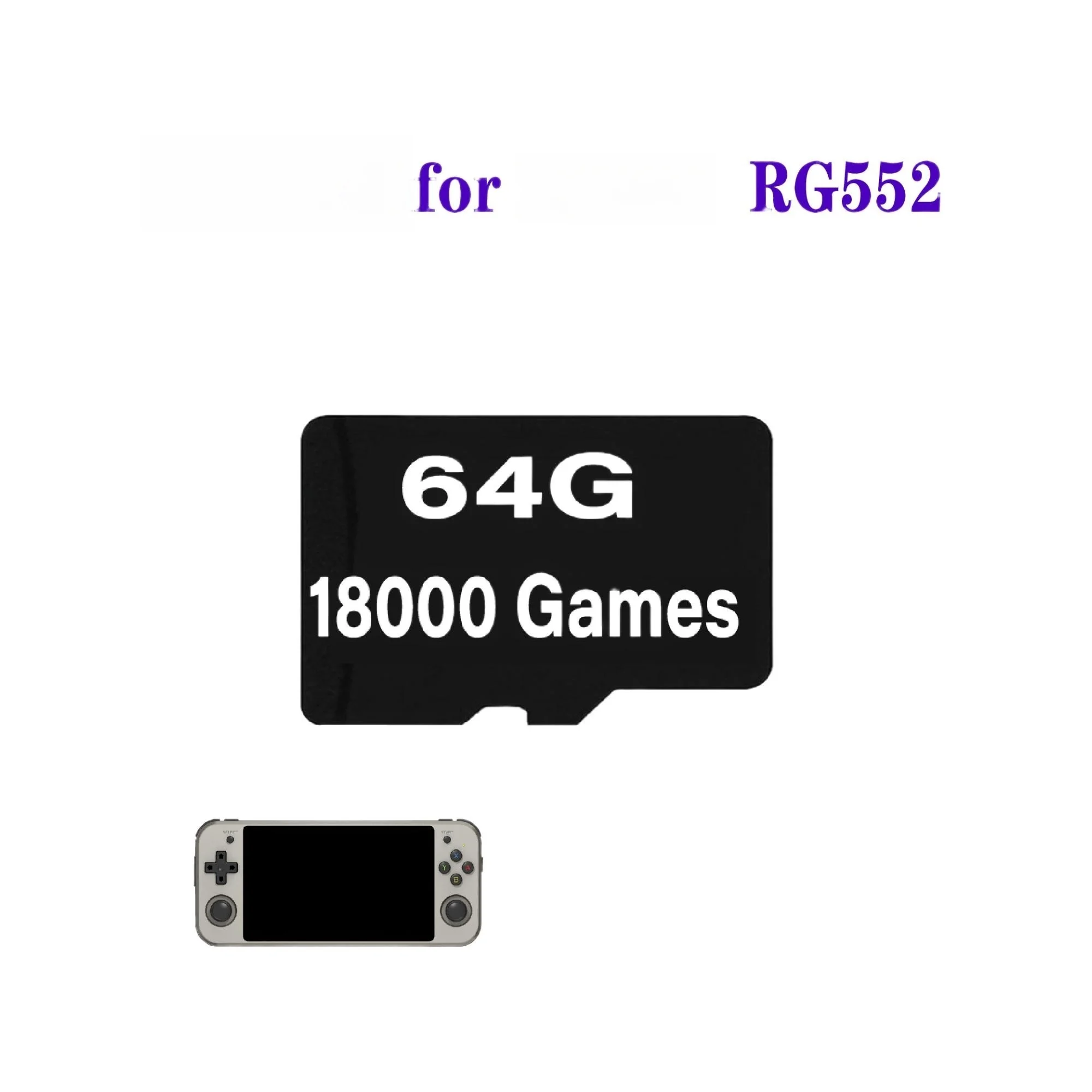 ANBERNIC-consola de juegos portátil Retro RG552, tarjeta TF, juegos precargados, tarjeta de memoria universal integrada, más de 512G, G80000 Juegos PSP: Blanco