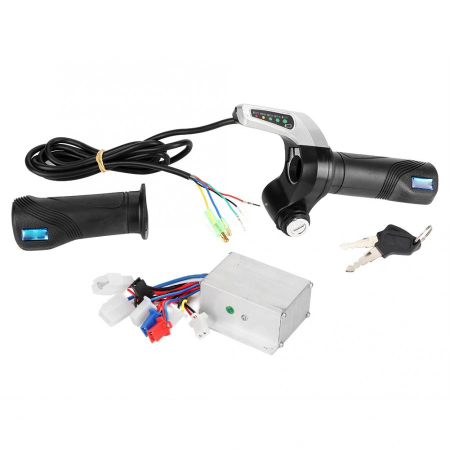 Kit de controlador de velocidad cepillado para bicicleta eléctrica Kit de Controlador LED de 24V y 250W con agarre de acelerador de bloqueo para Scooter Eléctrico, accesorios de regulador de velocidad de Motor