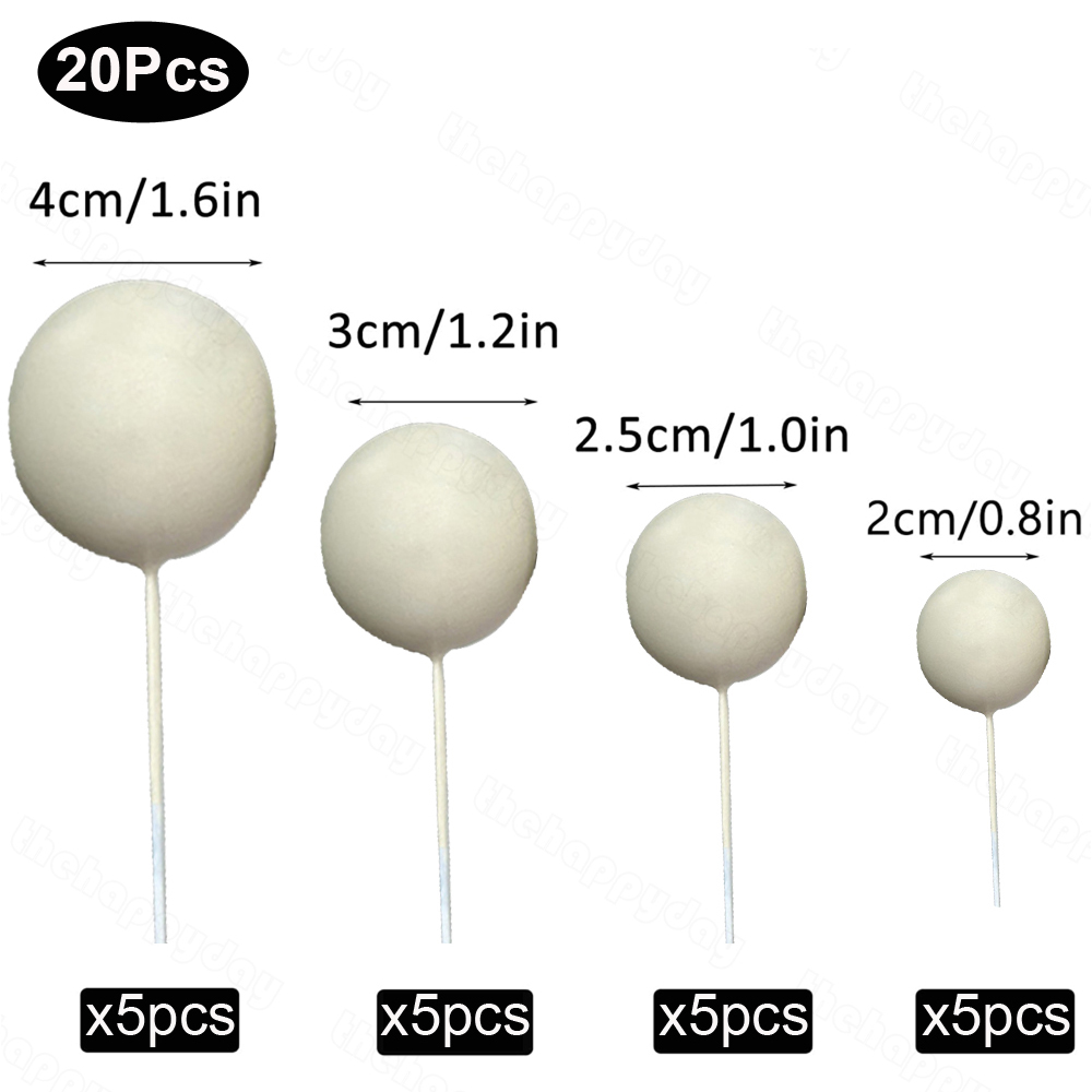 20 stuks Ballen Cake Toppers Goud Zilver Bal Gelukkige Verjaardag Cake Topper DIY Cupcake Topper voor Taart Decoraties Baby Douche Bruiloft
