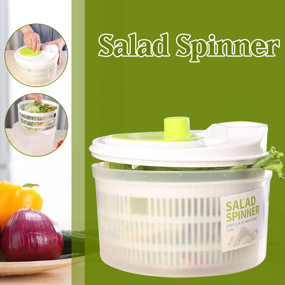 Keuken Salade Maken Gereedschap Salade Spinner Droger Afdruiprek Scherper Zeef Voor Wassen Opslag Drogen Bladgroenten Wassen Mand