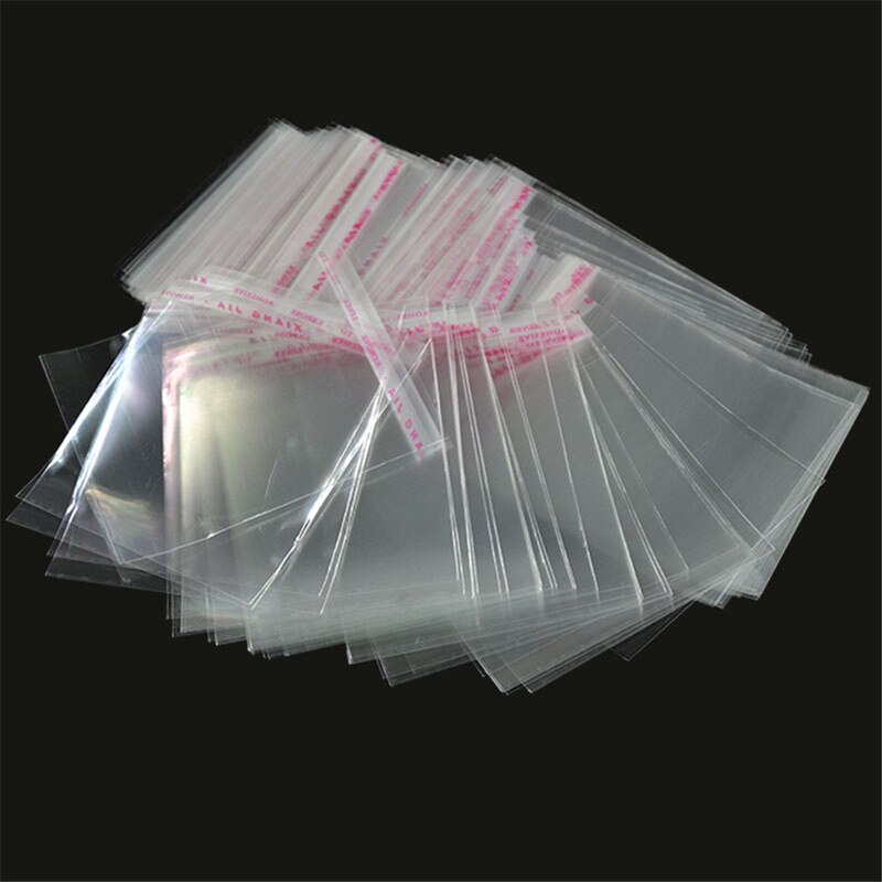 100Pcs Zelfklevende Transparante Plastic Sieraden Pakket Bag Hersluitbare Clear Self Sealing Retail Earring Verpakking Zakjes