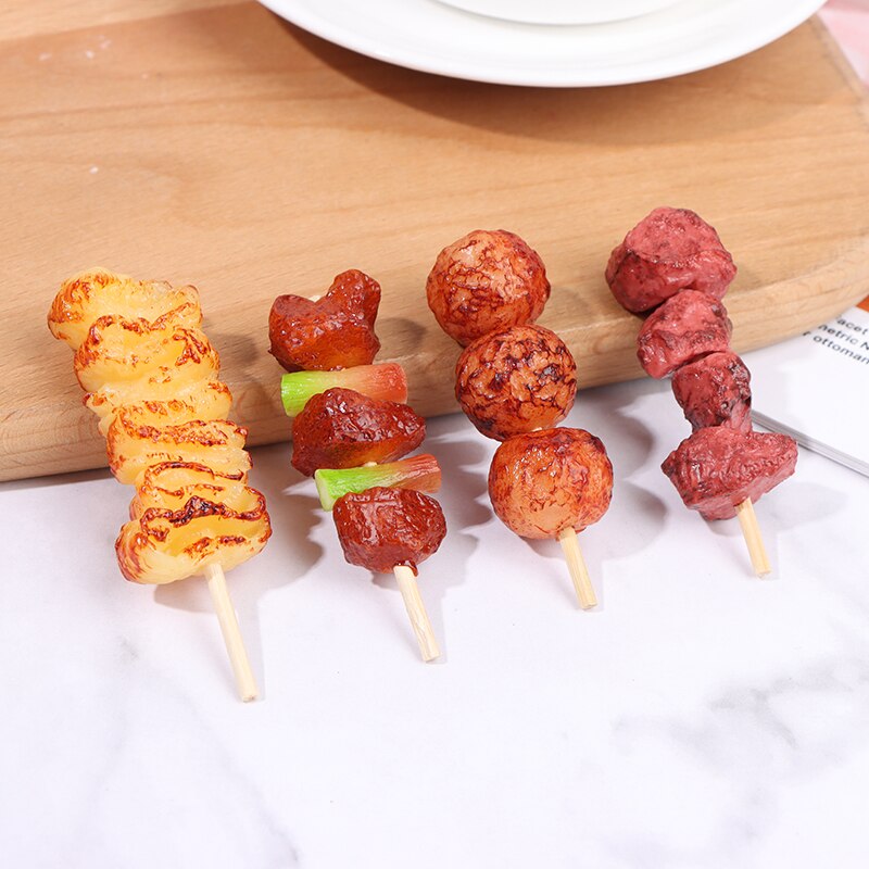 4 Stks/set Kinderen Pretend Keuken Games Simulatie Mini Bbq Spies Pretend Play Roast Beef Spies Keuken Speelgoed Voor Kid