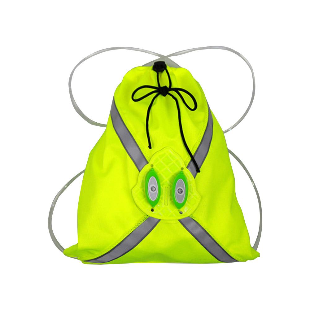 Mænd kvinder sports taske med ledet lys reflekterende snor stor rygsæk udendørs sports tas træning cykling camping opbevaringstaske: Fluorescerende gul
